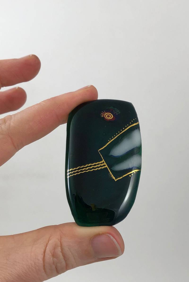 Vintage Abstrakte Modernist Fused Glass Gesicht Brosche Vintage Abstrakte Modernist Fused Glass Gesicht Brosche von VintagePrairieGems