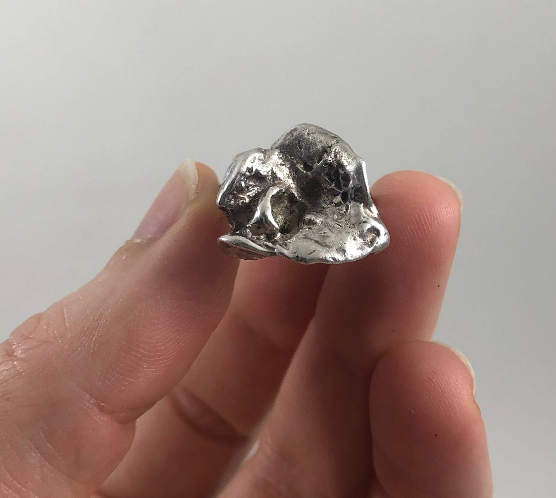 Vintage Mid Century Modern Brutalist Silber Ring Herren Oder Damen von VintagePrairieGems