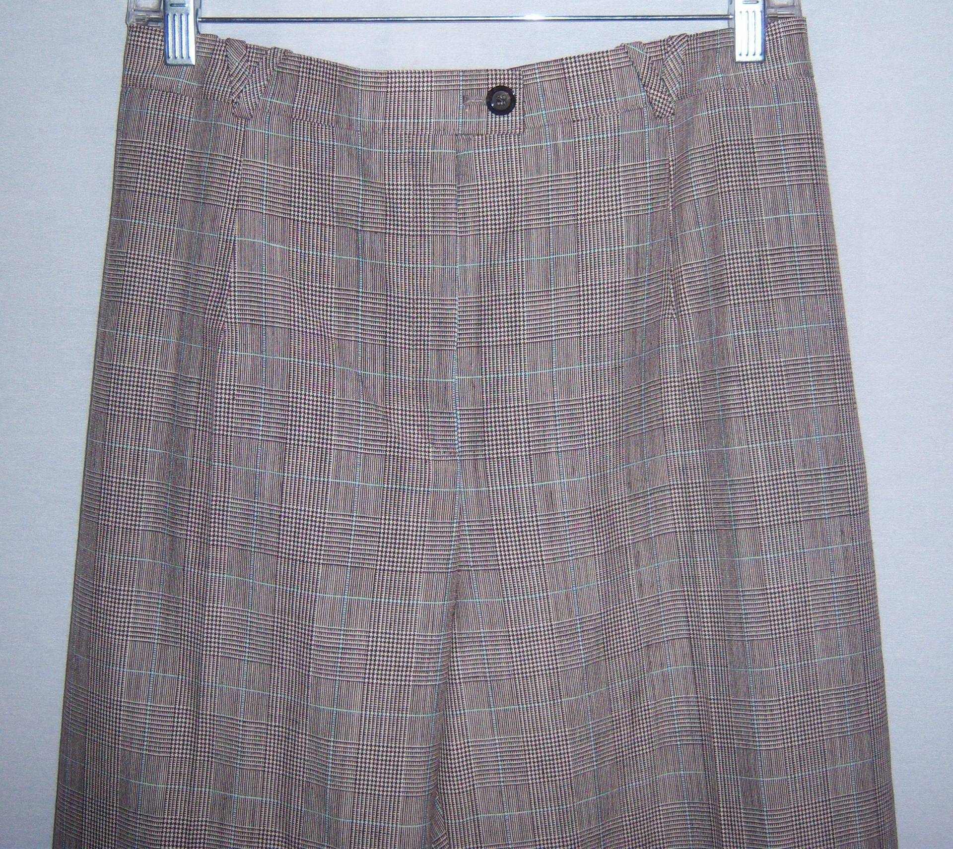 Vintage Basler Braun Tan Blau Glen Karo Leinenmischung Hose 18 Xxl 48 Euro Deadstock Nos Neu Mit Etikett Tweed Kariert Fensterscheibe Plus von VintagePrepGirl
