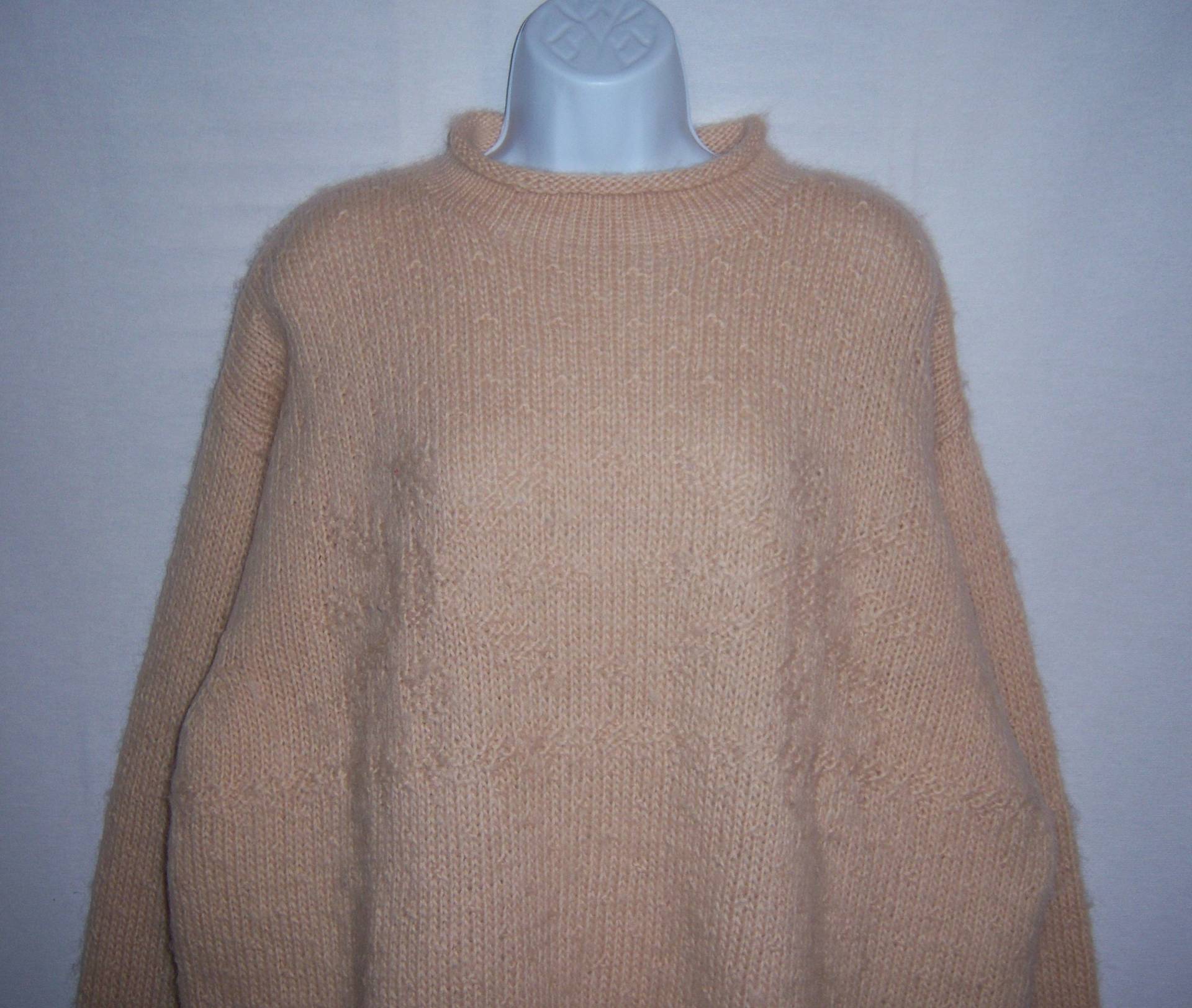 Vintage Eddie Bauer Aran Off White Creme Schneeflocke Intarsien Weicher Wolle Tunika Pullover Extra Large Xl Tall von VintagePrepGirl