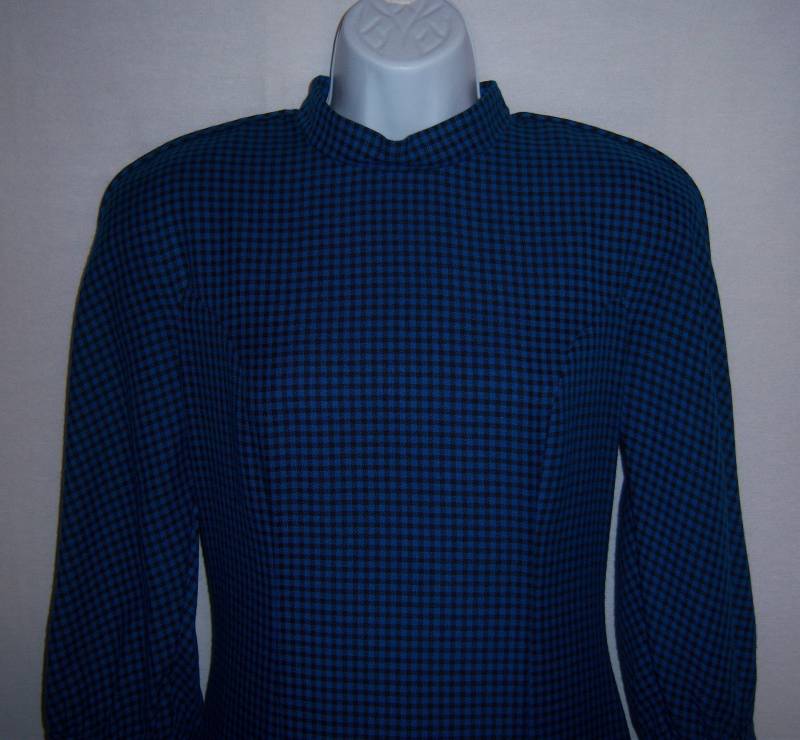Vintage Leslie Lucks Royal Blau Schwarz Glen Plaid Check Ausgestattet Kleid 6 Deadstock Neu Mit Etikett Nos Geschenk von VintagePrepGirl