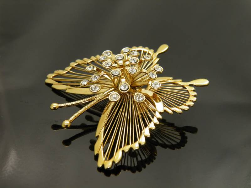 Elegante Vintage Monet Goldtone Draht Schmetterling Mit Strass Brosche Pin Elegante Vintage Monet Goldtone Draht Schmetterling Mit Strass Brosche Pin von VintagePresentations