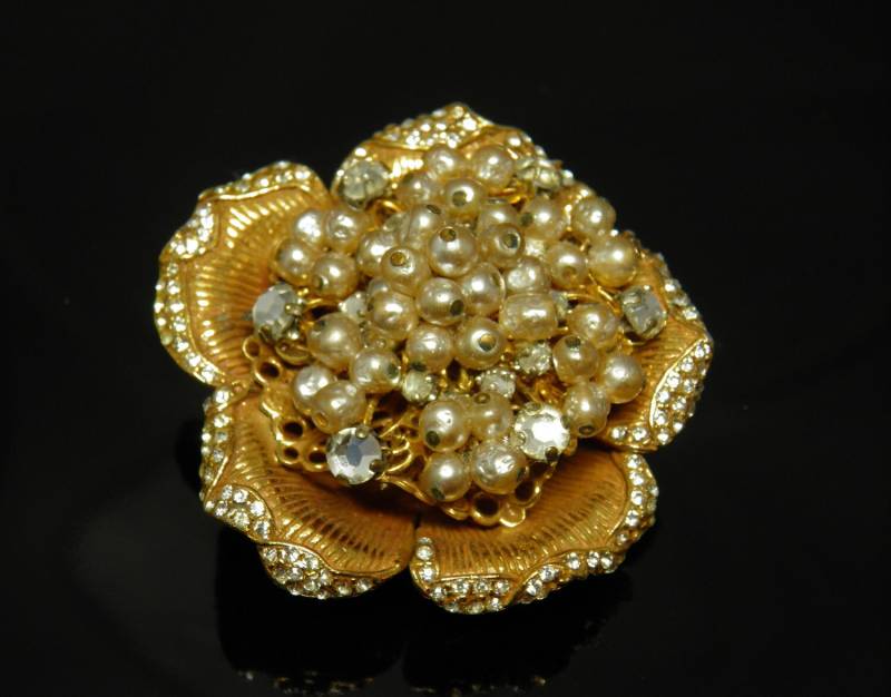 Hervorragende Original Von Robert Seed Perlen Und Strass Hand Handarbeit Floral Goldtone Brosche Hervorragende Original Von Robert Seed Perlen Und Strass Hand Handarbeit Floral Goldtone Brosche von VintagePresentations