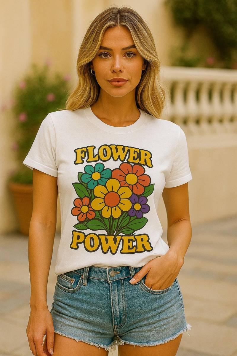 Flower Power - Retro 70Er Jahre T-Shirt | Vintage Hippie Mit Blumenmotiv, Unisex Shirt von VintageRebelMind