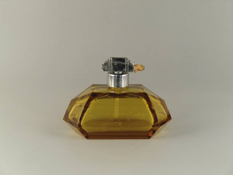 Boho Czech Art Deco Bernstein Handschliff Glas Parfüm Flacon - Zerstäuber Verloren von VintageRetroEu