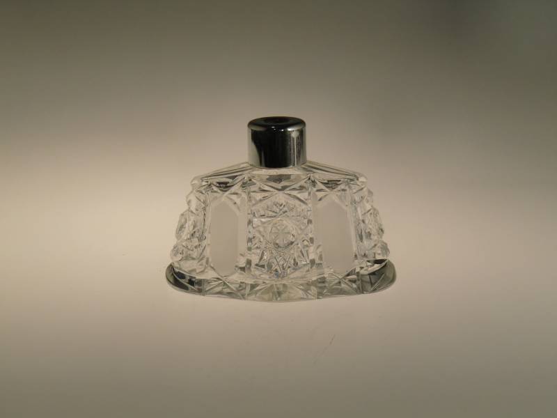 Boho Czech Art Deco Crystal Clear Cut Glas Parfüm Flacon von VintageRetroEu