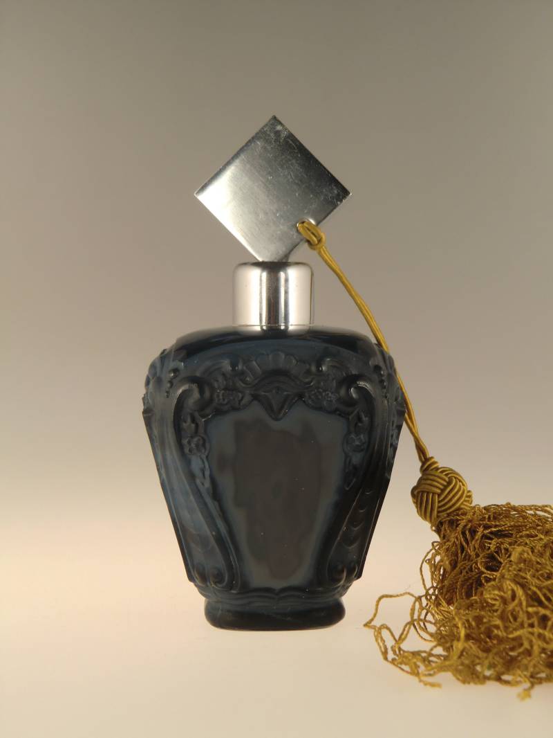 Boho Czech Art Deco Curt Schlevogt Ingrid Lapis Lazuli Glas Parfum Flasche Köln von VintageRetroEu
