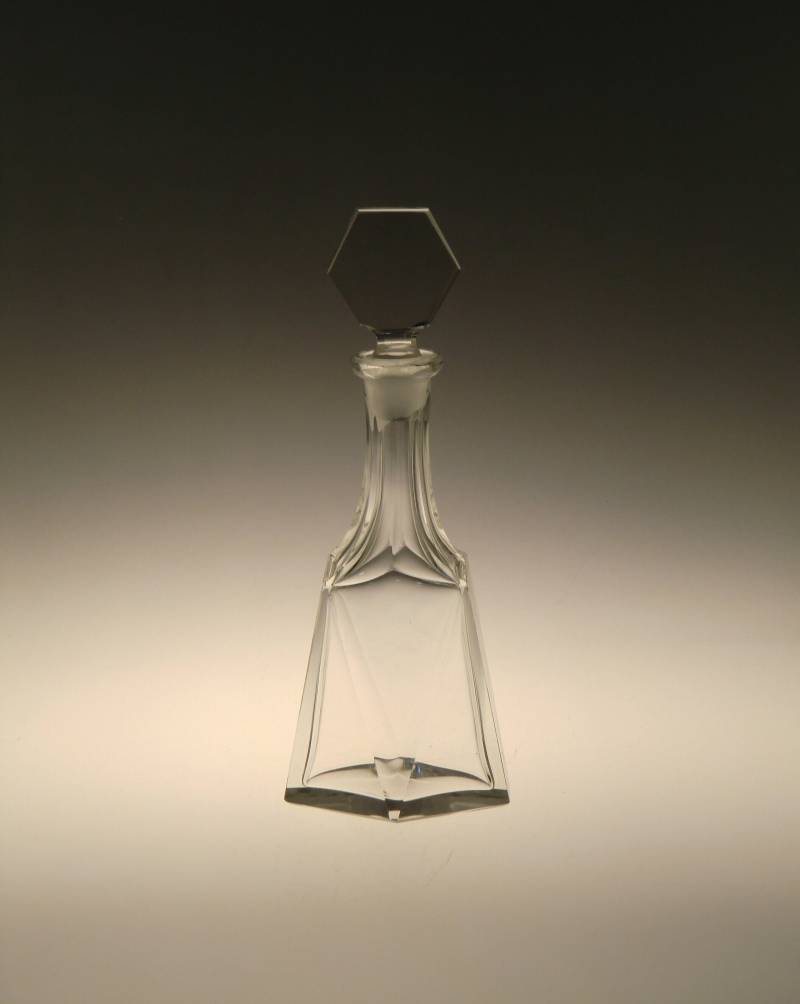 Boho Czech Art Deco Kristall Klar Schliff Glas Kleine Karaffe Oder Große Parfüm Flacon von VintageRetroEu