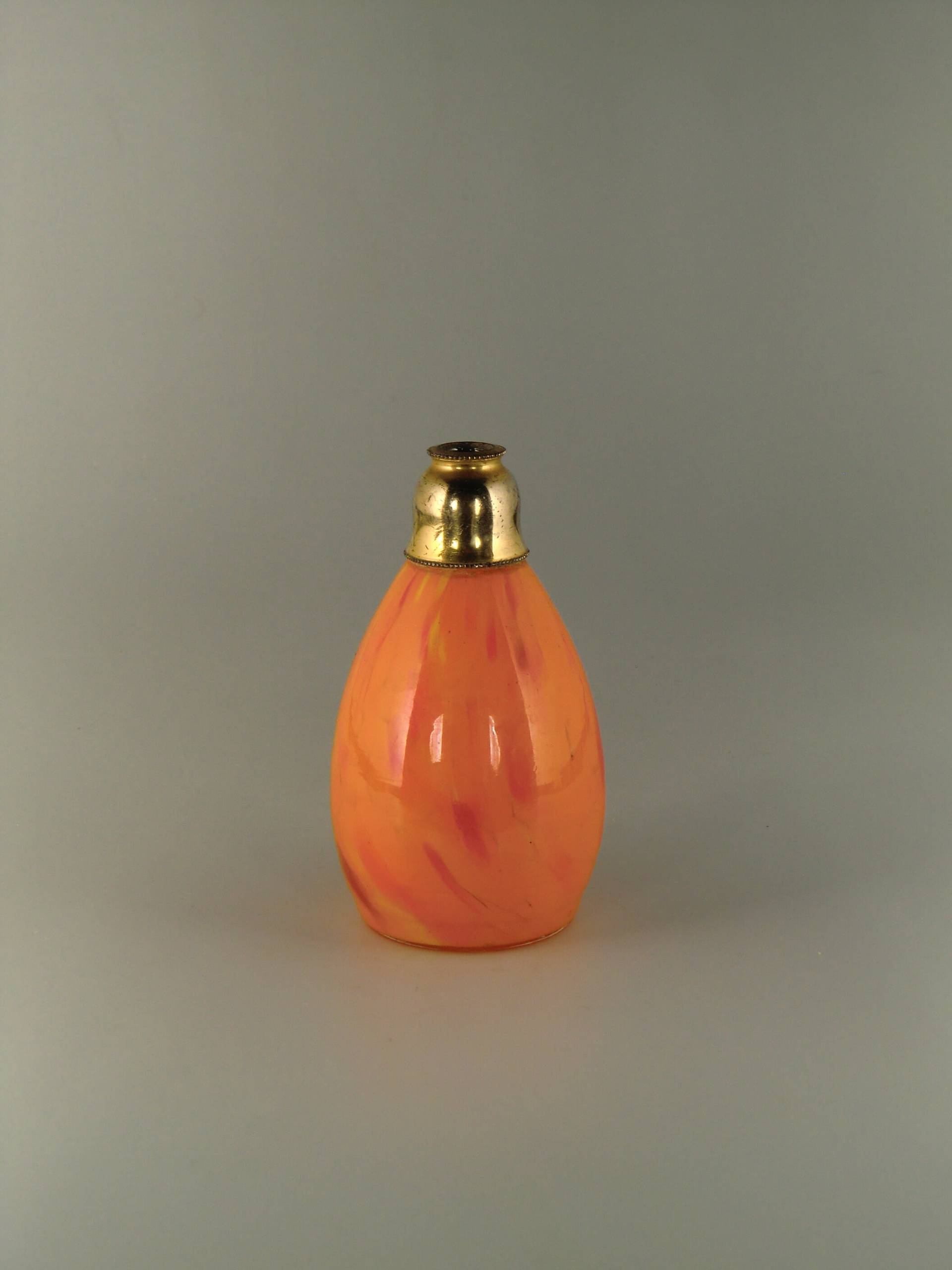 Boho Czech Art Deco Orange Tango Splatter Glas Parfum Flacon von VintageRetroEu