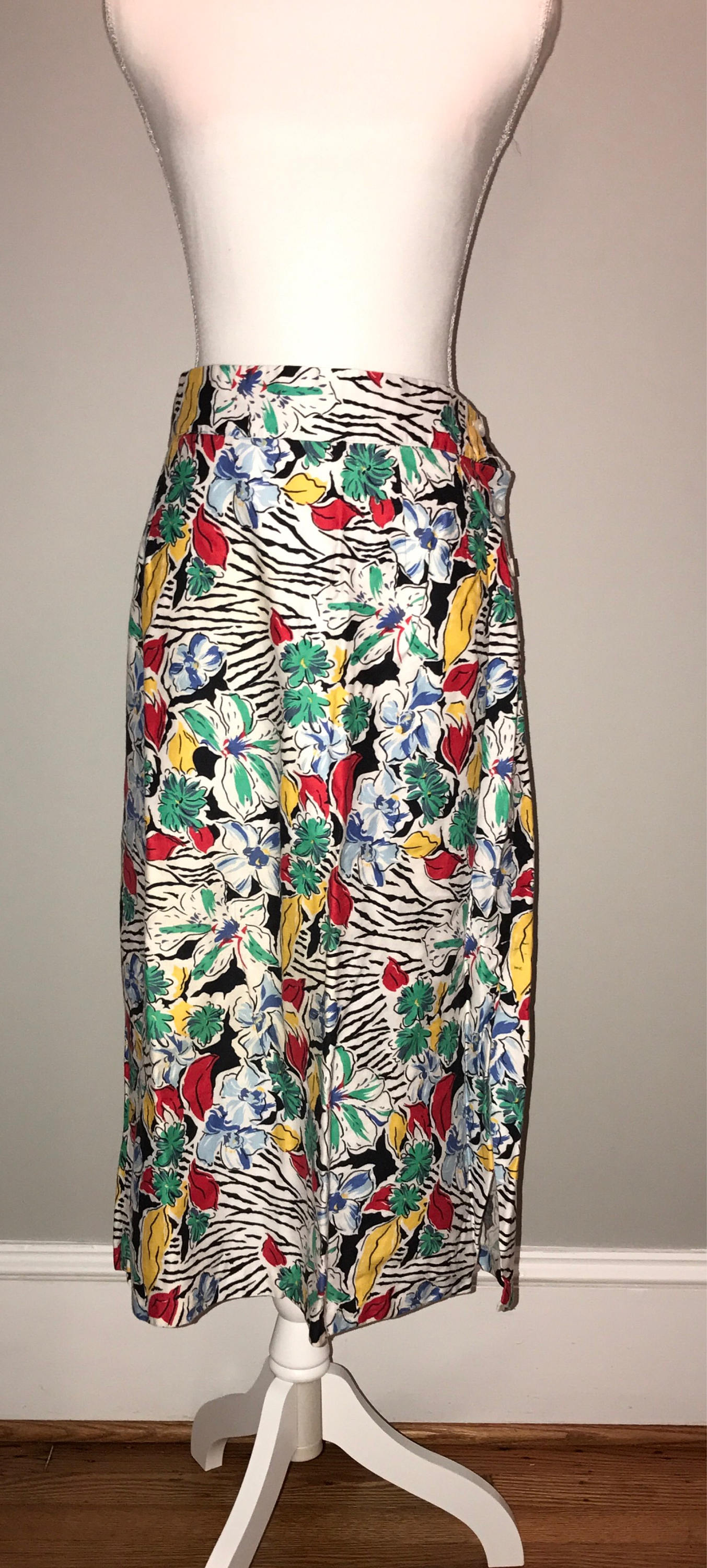 Vintage 1980Er Blumen Rock/Gr. 36 Von The New York Clothing Co von VintageRiverCity