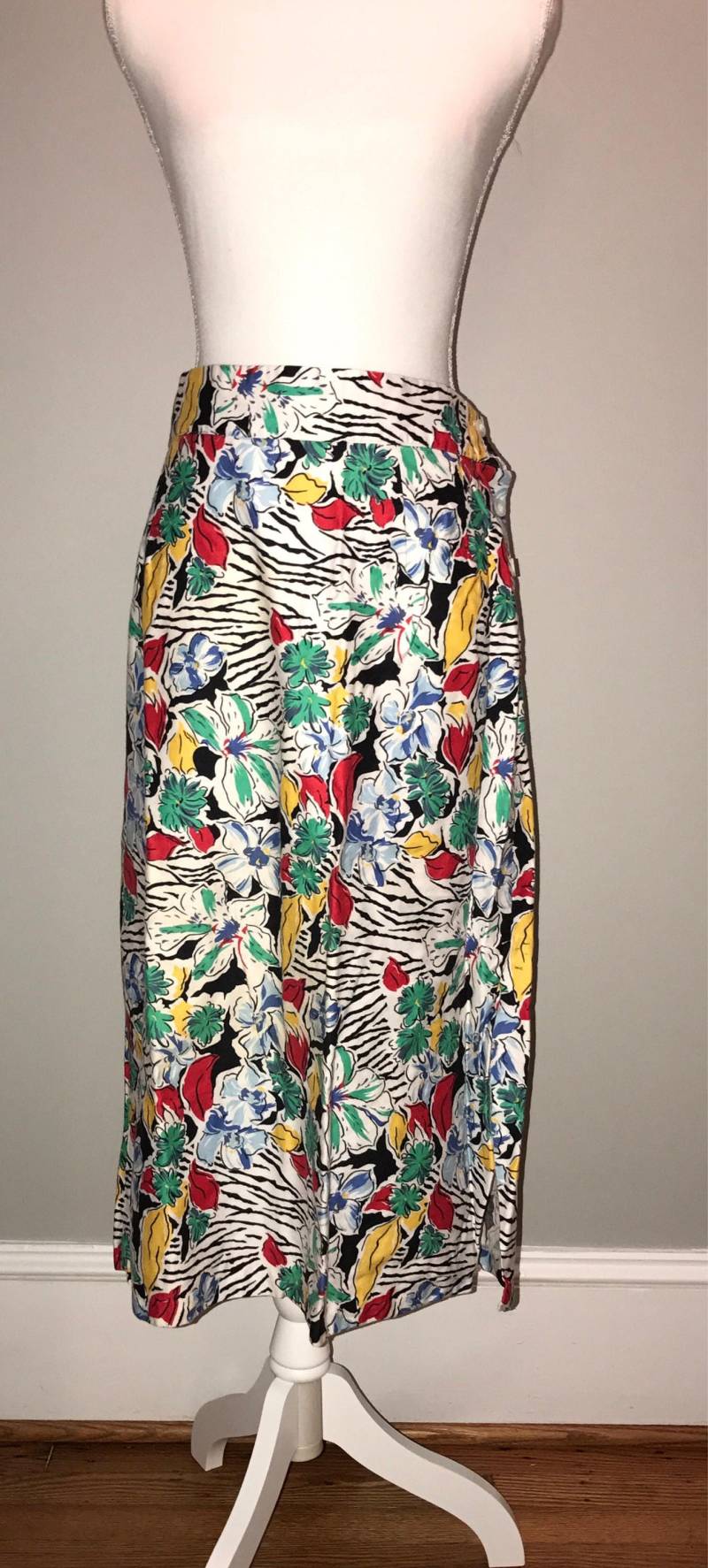 Vintage 1980Er Blumen Rock/Gr. 36 Von The New York Clothing Co von VintageRiverCity