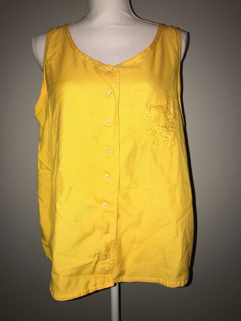 Vintage 1990 Gelber Button Down/Grösse L Von Style & Smile von VintageRiverCity