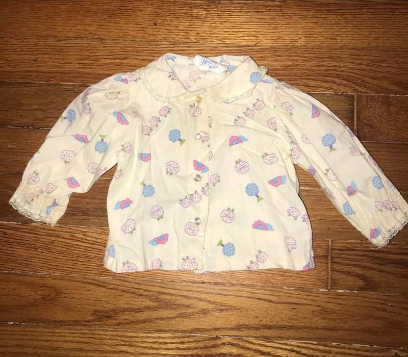 Vintage 80Er Jahre Kinder Bluse Mit Kragen Von Her Majesty von VintageRiverCity