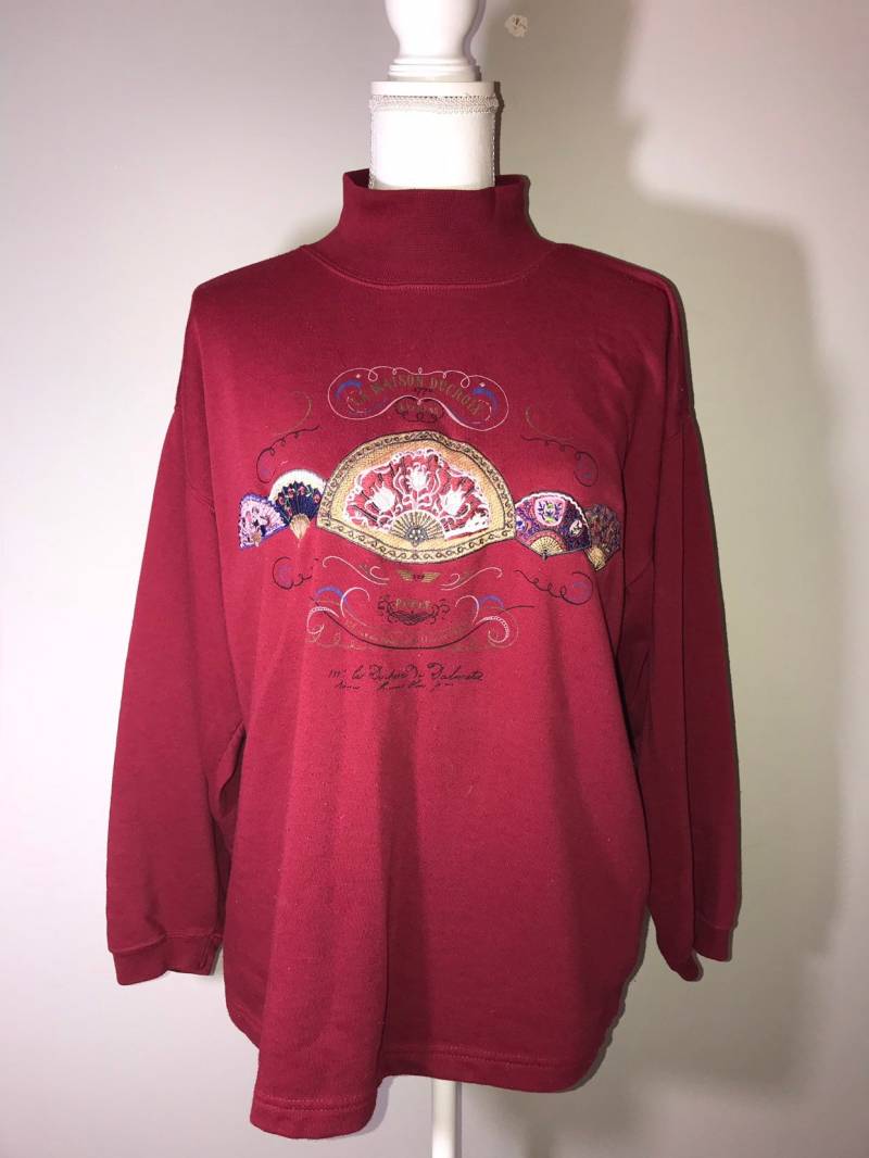 Vintage 90's Burgundy Mock Rollkragen-Sweatshirt/Größe S Von Express von VintageRiverCity