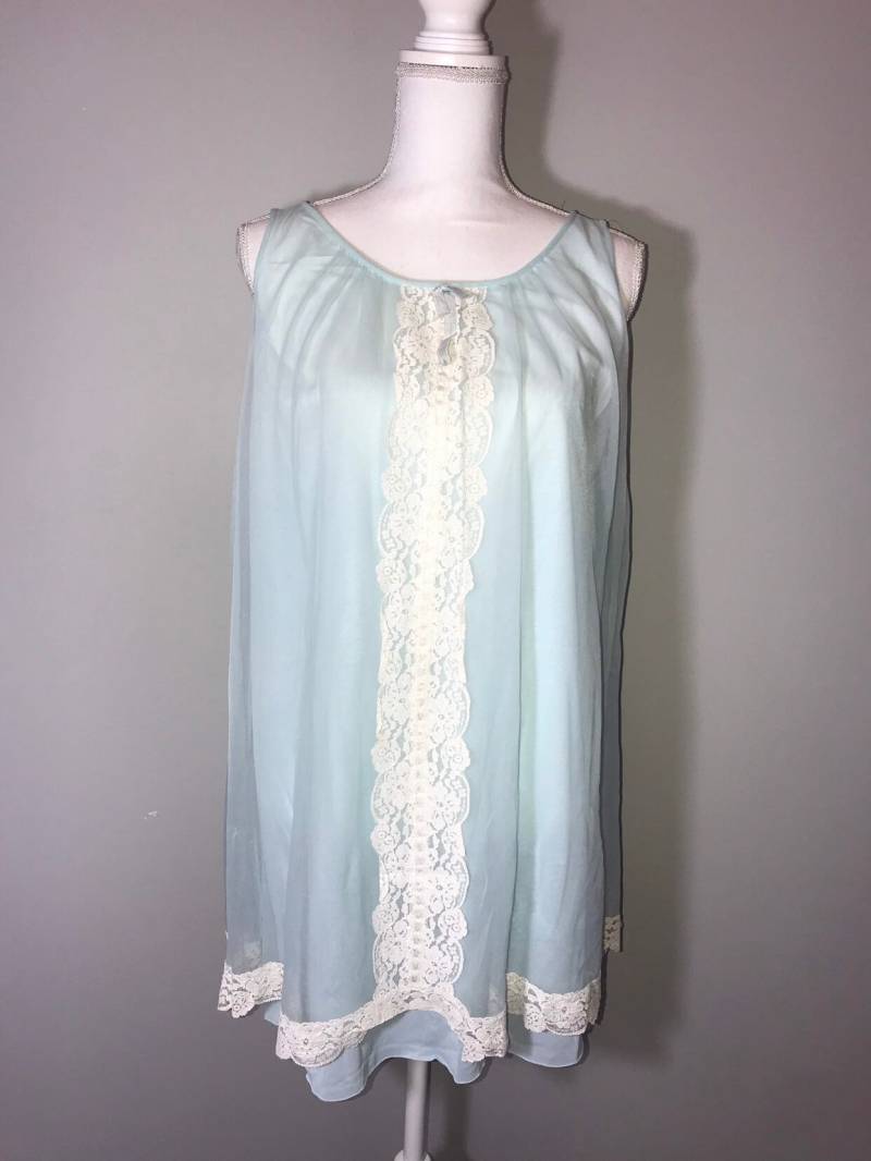 Vtg 60Er Jahre Eisblaues Babydoll Nachthemd/Größe M von VintageRiverCity