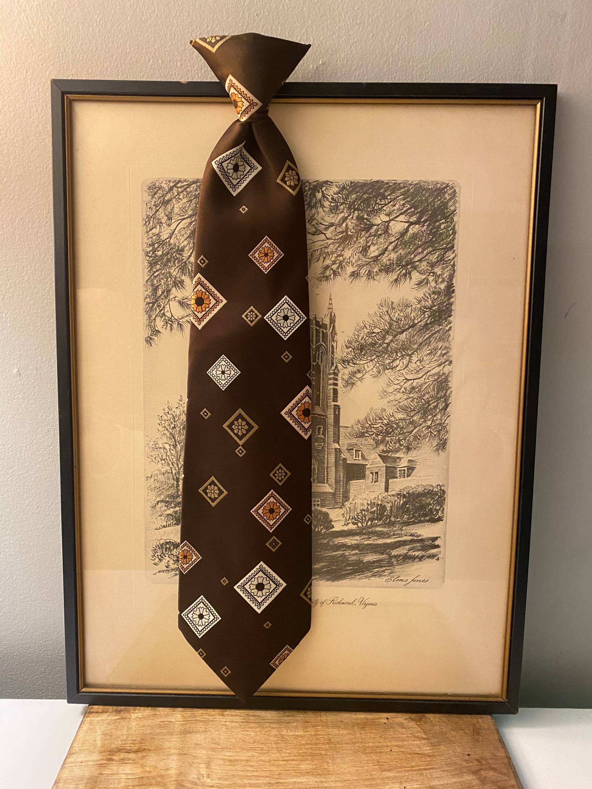 Vtg 70's Clip-Krawatte in Braun Und Orange/Von Jcpenney von VintageRiverCity