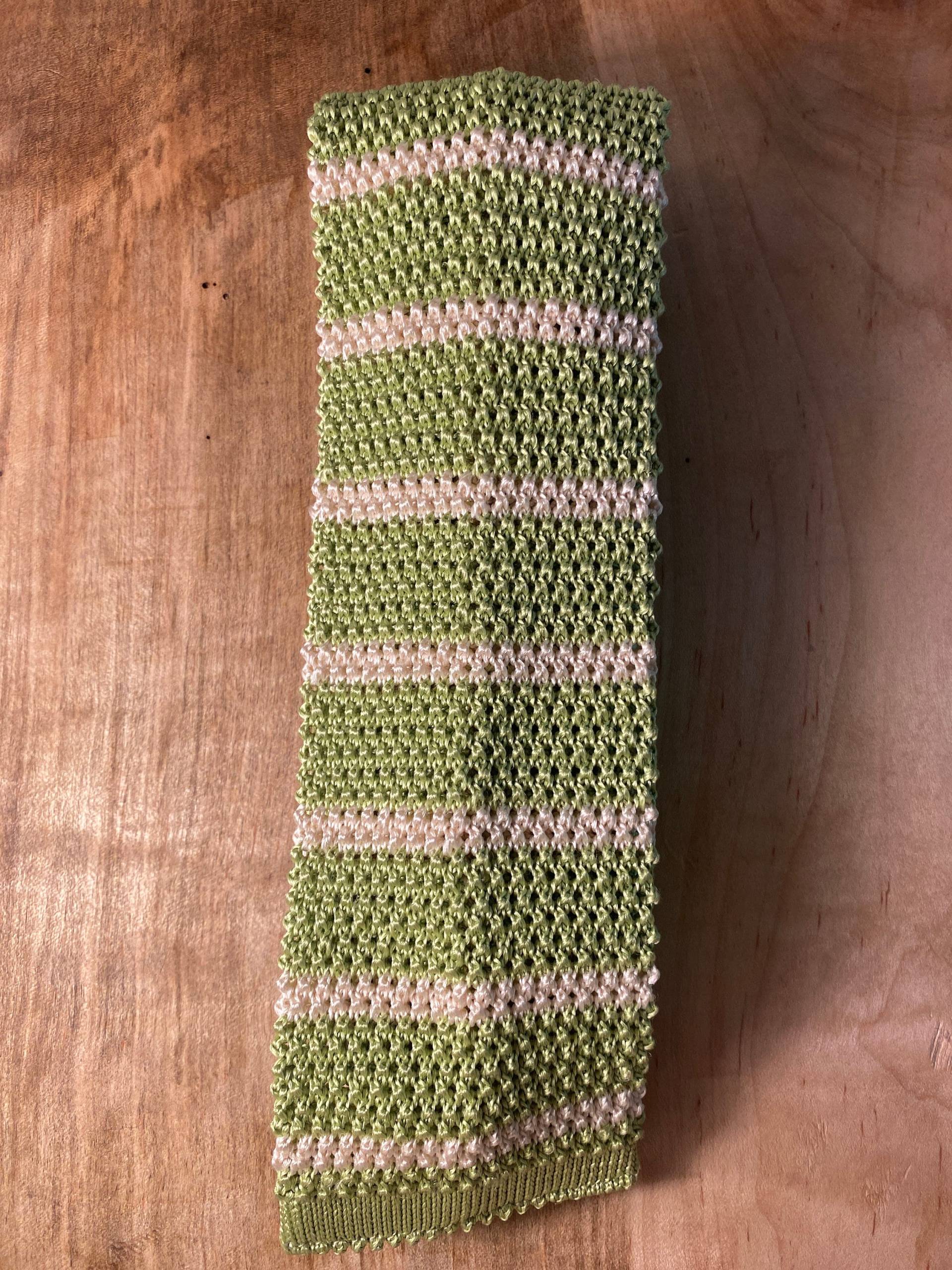 Vtg 70's Lime Green Skinny Gewebte Krawatte/Von Biella Collezioni von VintageRiverCity