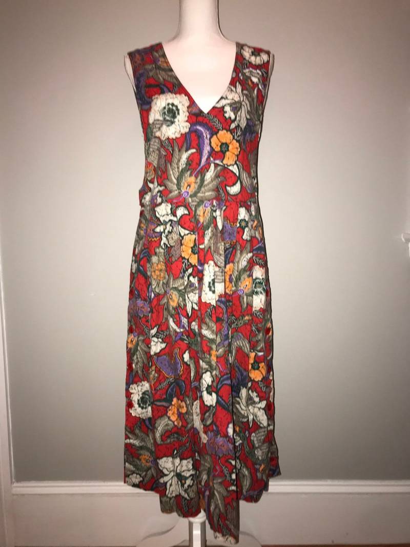 Vtg Florales Langes Kleid/Größe M Von Witt's End von VintageRiverCity