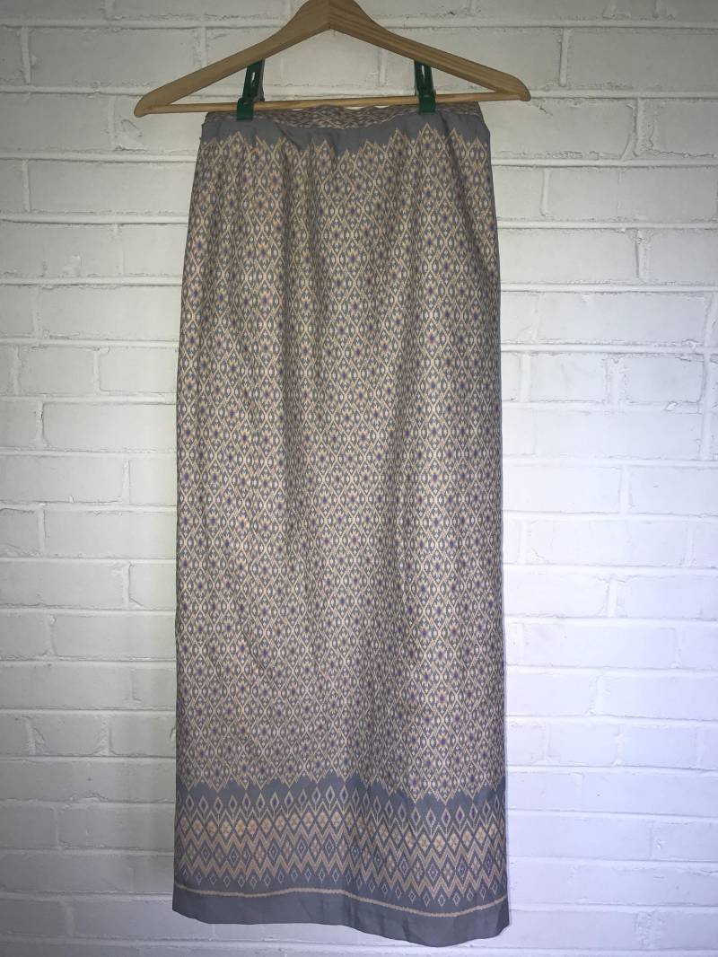 Vtg80's Rock - Grau Gemusterter A-Linien Mit Schlitz/Größe Xs/S von VintageRiverCity