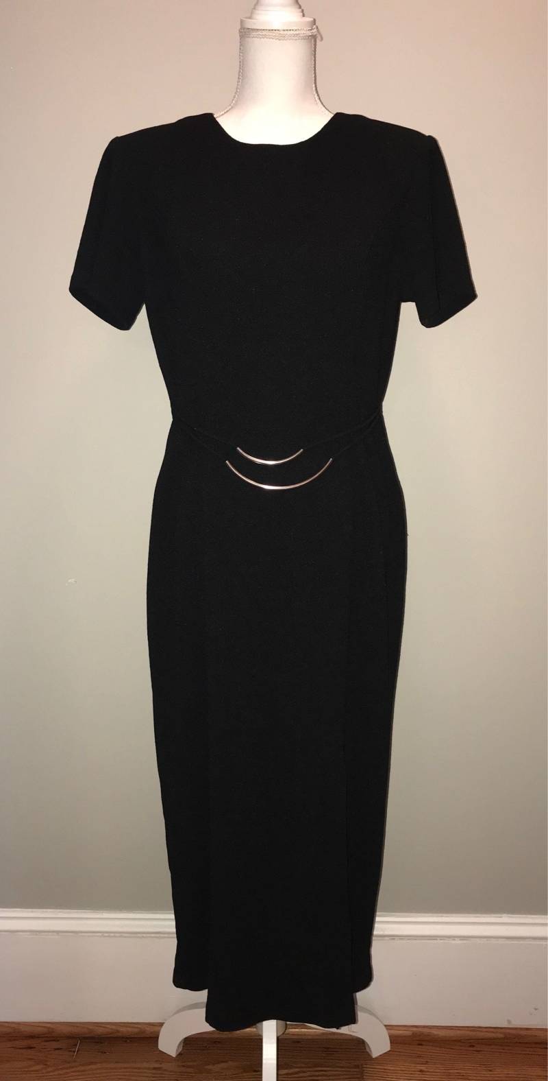 Vtg80's Schwarzes Kleid Mit Metallakzenten/Größe 14 Von Miss Scarlet von VintageRiverCity