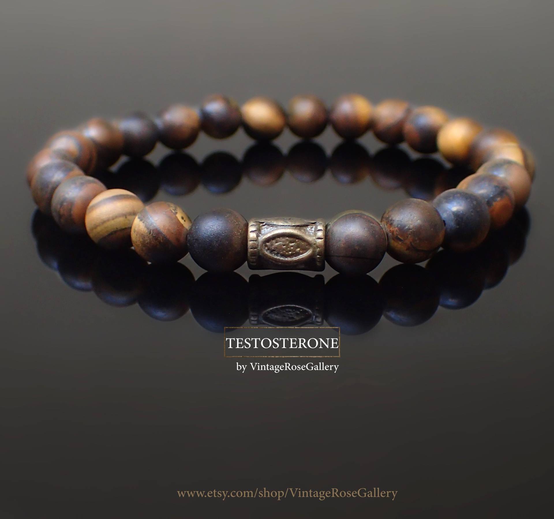 Herren Armband, Tigerauge Valentinstag Geschenk, Testosteron Von Vintagerosegallery von VintageRoseGallery