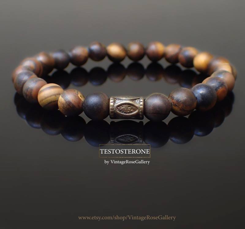 Herren Armband, Tigerauge Valentinstag Geschenk, Testosteron Von Vintagerosegallery von VintageRoseGallery