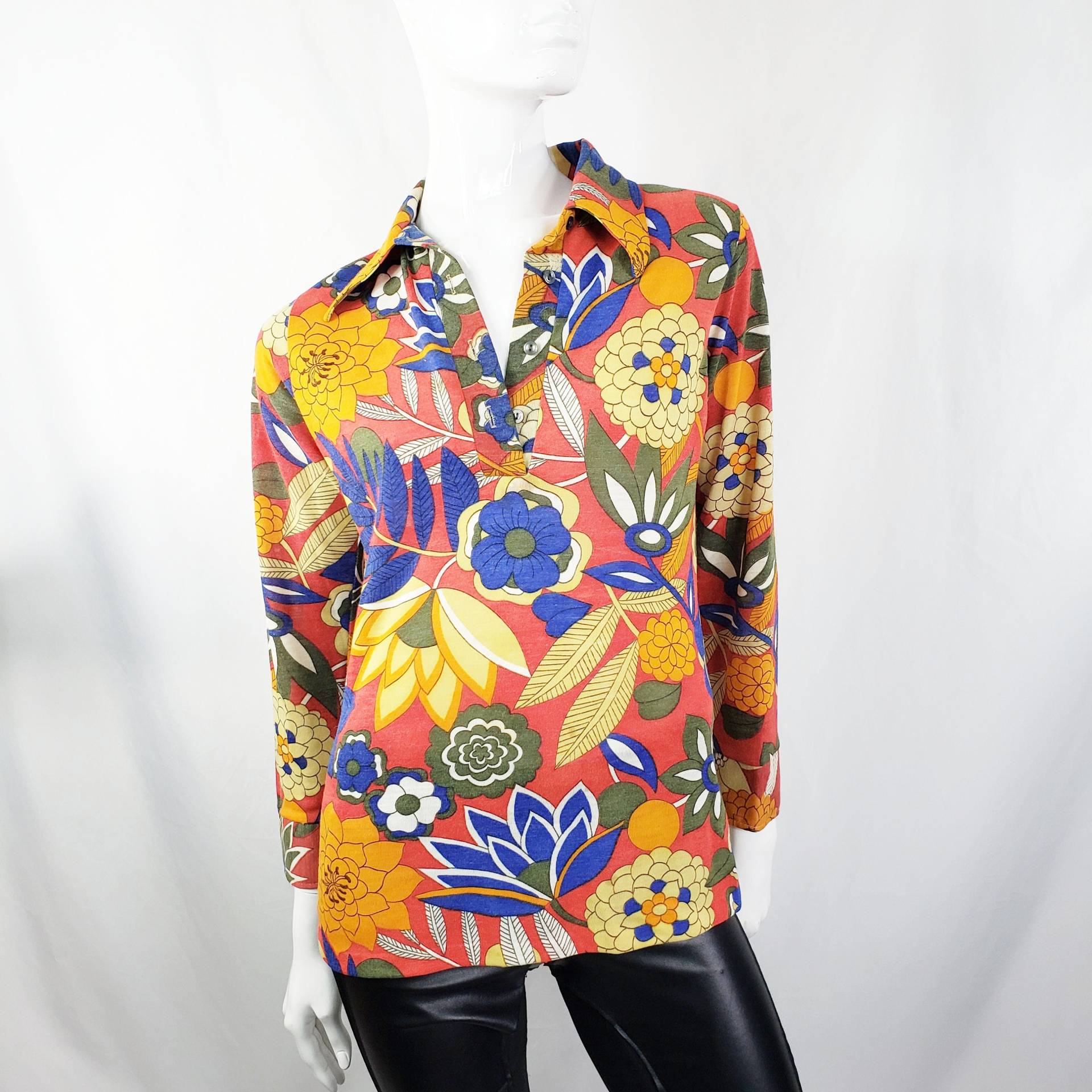 Vintage 60Er Jahre Blumen Hippie Top S von VintageRunsDeep