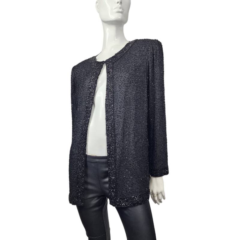 Vintage M 90Er Jahre Stenay Lange Perlen Jacke Blazer Medium von VintageRunsDeep