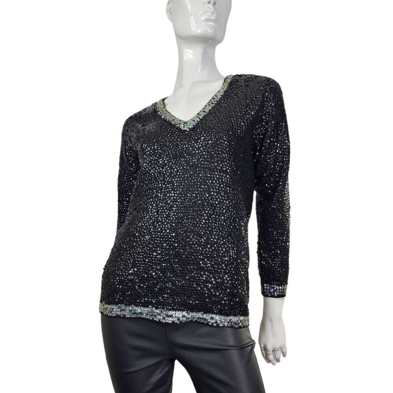 Vintage Schwarzer Wollpullover B. Allmat M von VintageRunsDeep