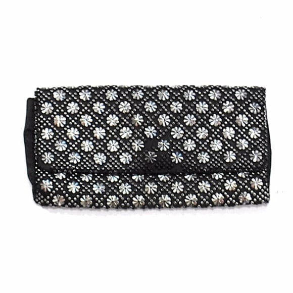 Vintage Umschlag Schwarz Und Silber Clutch von VintageRunsDeep
