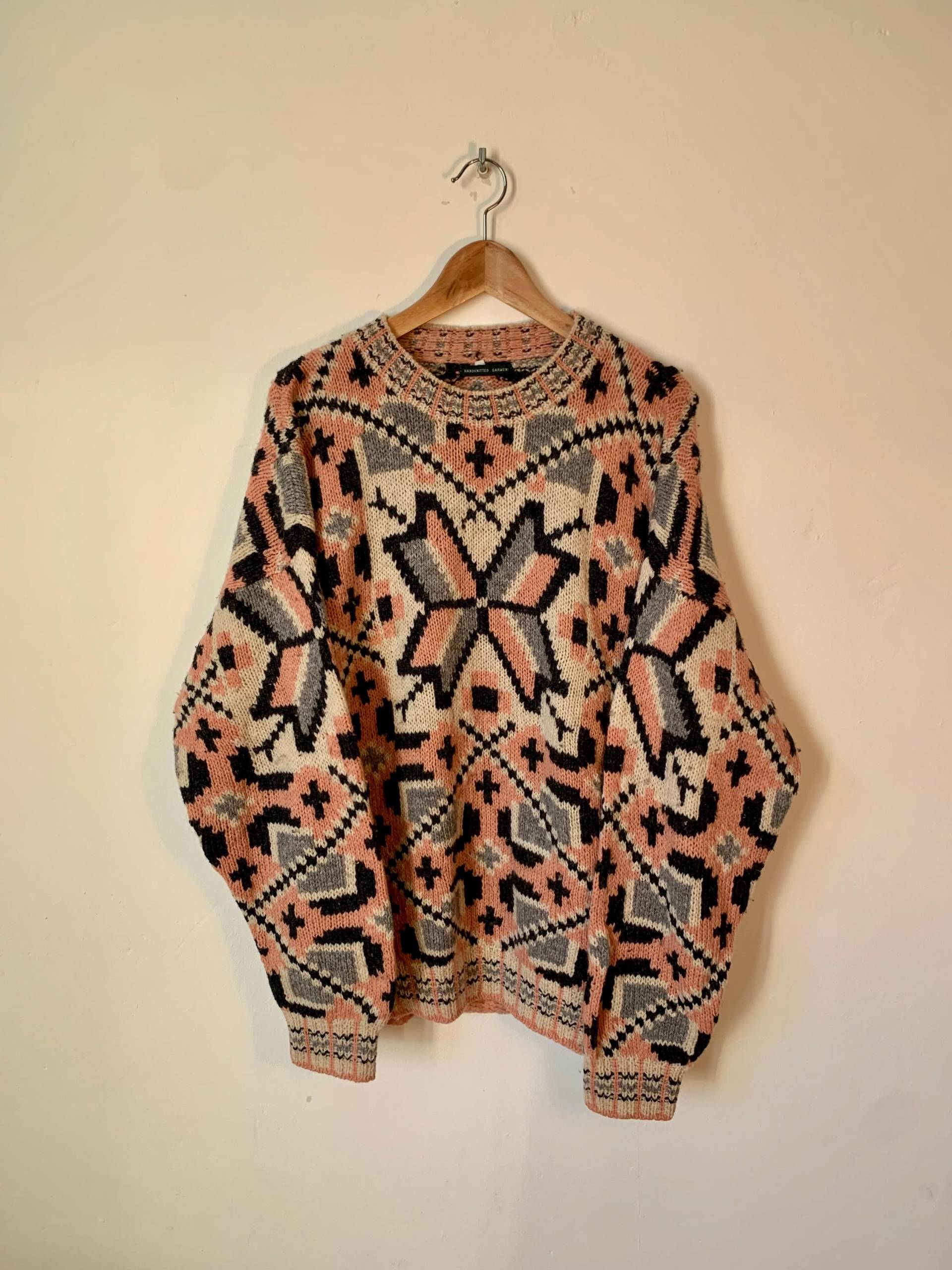 Vintage Strickpullover 80Er Size L Crazy Pattern Muster Vintage Strickpullover 80Er Size L Crazy Pattern Muster von VintageSalimba