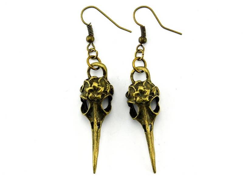 Ohrringe "Bird Skull" Mit Vogelschädel - Gothik Halloween Schmuck Ohrhänger Rabe Krähe Schädel Damen Ohrringe "Bird Skull" Mit Vogelschädel - Gothik Halloween Schmuck Ohrhänger Rabe Krähe Schädel Damen von VintageSchmuckstube