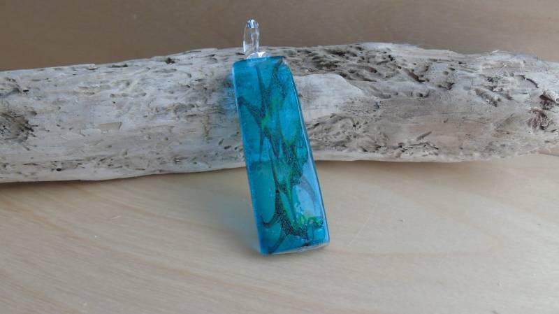 Glas Anhänger Halskette, Bunt, Mit Glas Anhänger Halskette, Bunt, Mit von VintageShabbylicious