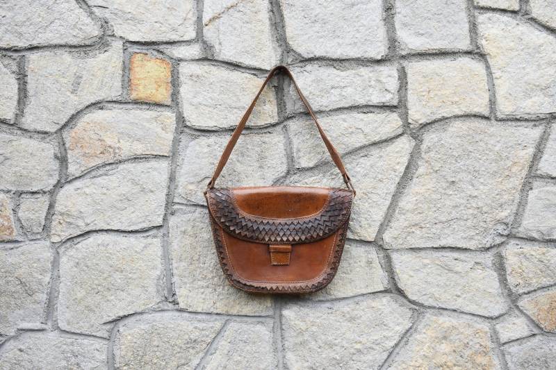 Vintage Braune Ledertasche 1960Er Jahre Damen Handtasche von VintageShopEU