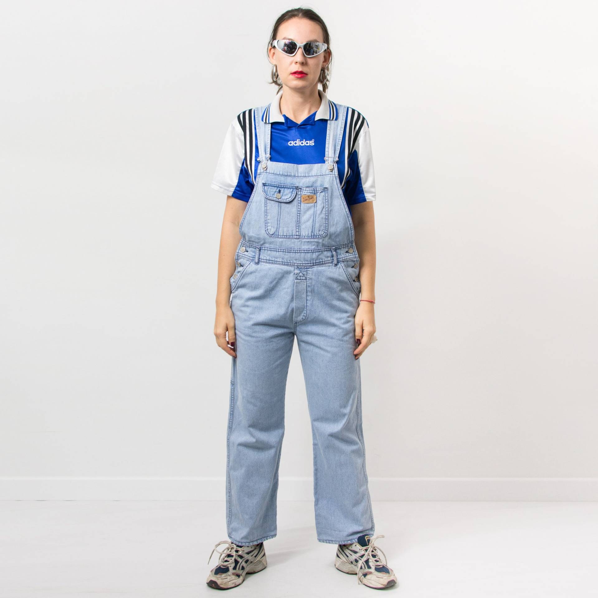 90Er Jeans Latzhose Overall Frauen Vintage Blau Größe S/M von VintageShopGertrude