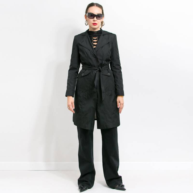 Calvin Klein Trench Schwarzer Gürtel, Leichter Mantel Damen Xs Calvin Klein Trench Schwarzer Gürtel, Leichter Mantel Damen Xs von VintageShopGertrude