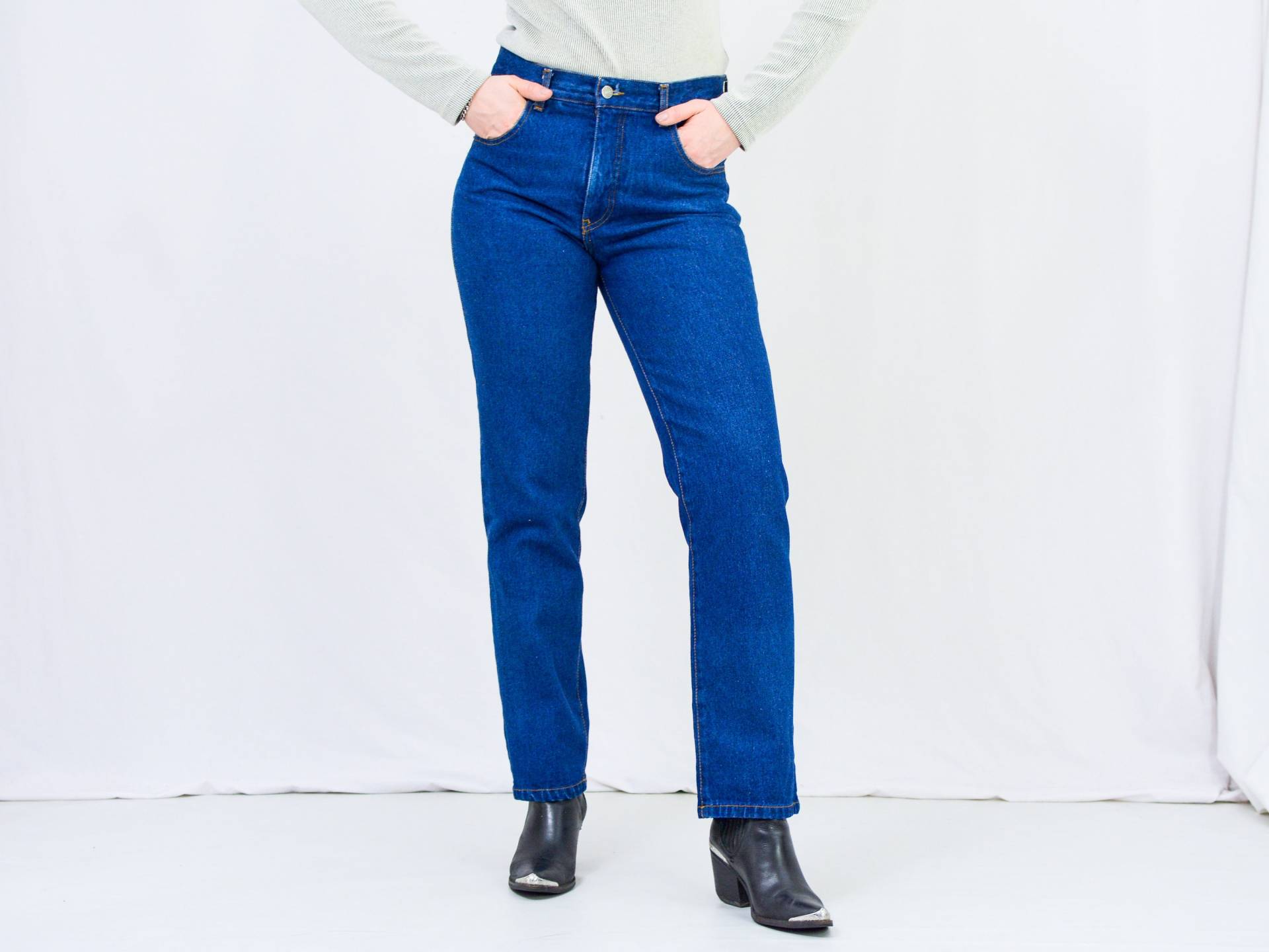 Texas Bull Jeans W30 L32 Gerade Bein Blau Vintage Hose Reißverschluss Fliegen M/L von VintageShopGertrude