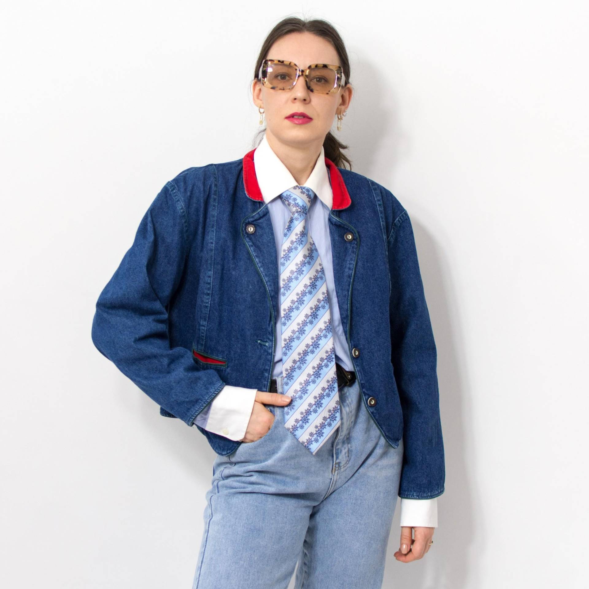 Vintage 80Er Jahre Jeansjacke - Kurze Jeansmantel Xxl/Xxxl von VintageShopGertrude