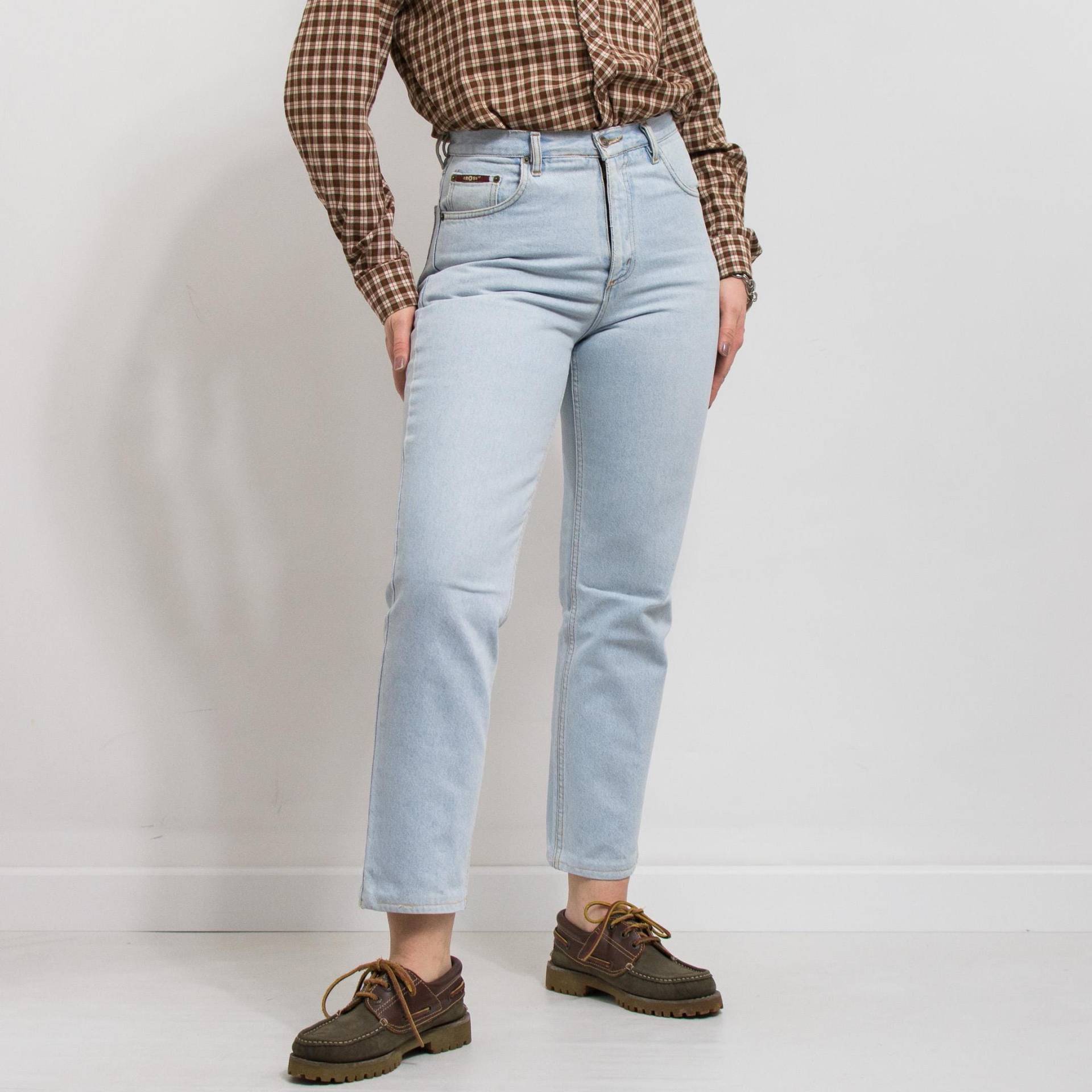 Vintage Cross Jeans 90Er Blue Denim High Waist Damen Gr. M von VintageShopGertrude