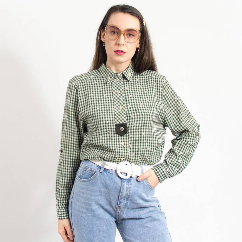 Vintage Trachten-Karo-Hemd - Bayrisch Langarm Damen Xl von VintageShopGertrude