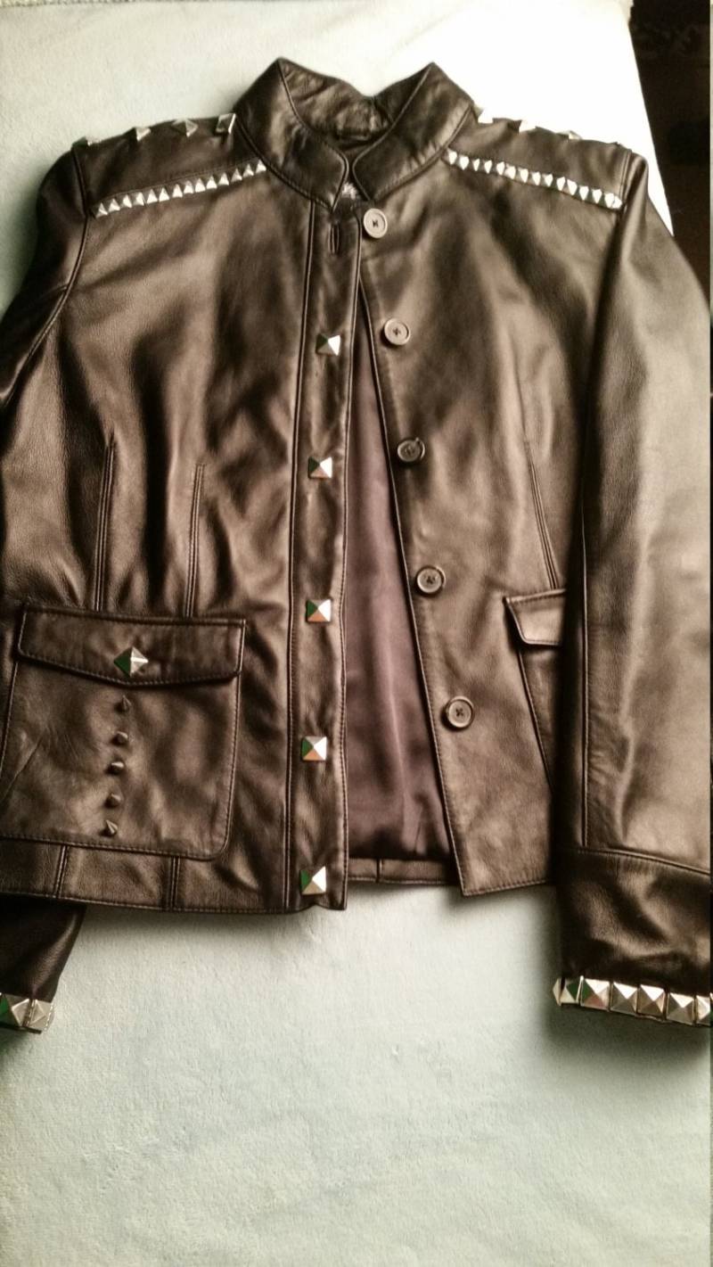 Kunstleder Pleather Military Style Stud Spike Jacke Kunstleder Pleather Military Style Stud Spike Jacke von VintageShred