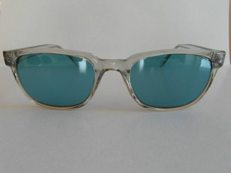 Vintage Klare | Ozeanblaue Linsen Rechteckige Sonnenbrille Vintage Klare | Ozeanblaue Linsen Rechteckige Sonnenbrille von VintageSilo