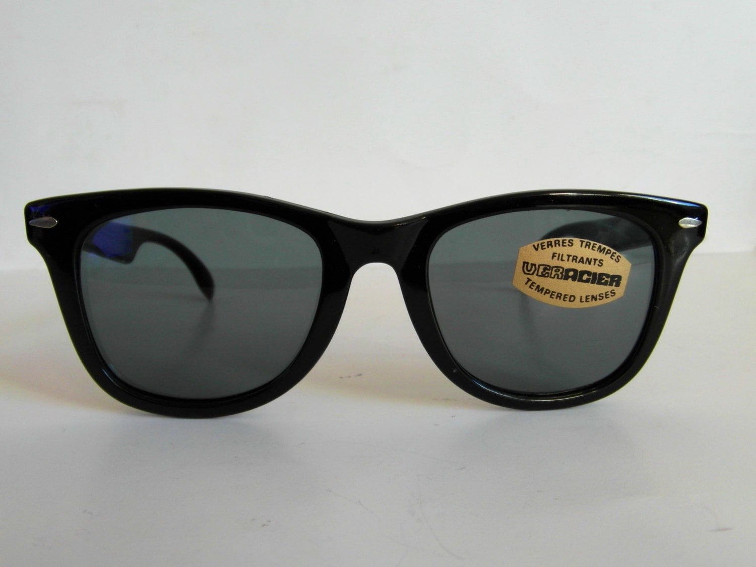Vintage Schwarz Französisch Wayfarer Sonnenbrille Vintage Schwarz Französisch Wayfarer Sonnenbrille von VintageSilo