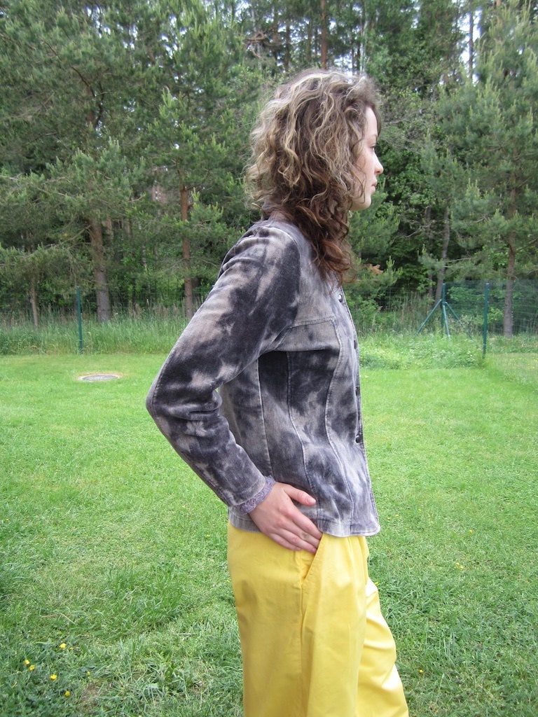 Vintage Damen Grau Acid Wash Jacke Cord Blazer Button Up Hipster Shirt Mittelgroß Bodycon Cordjacke von VintageSisBro