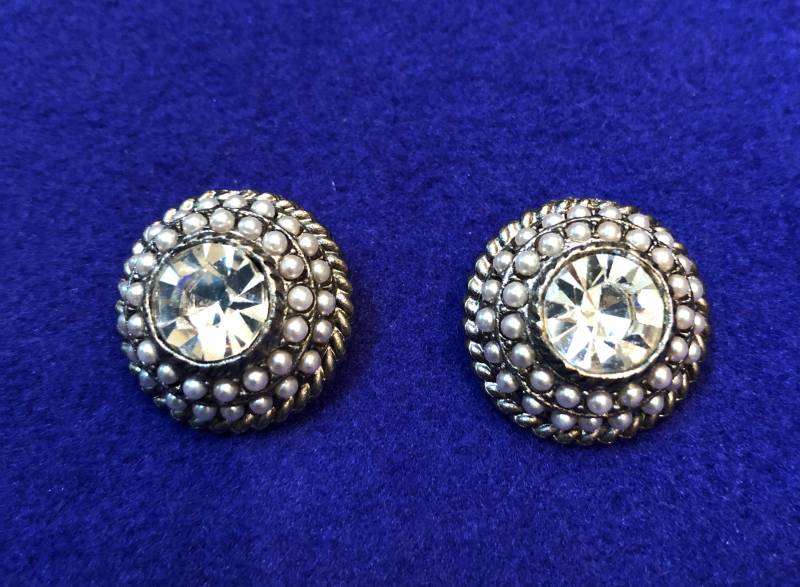 Vintage Graziano Strass Samen Perle Ohrclips von VintageSpiritDesigns