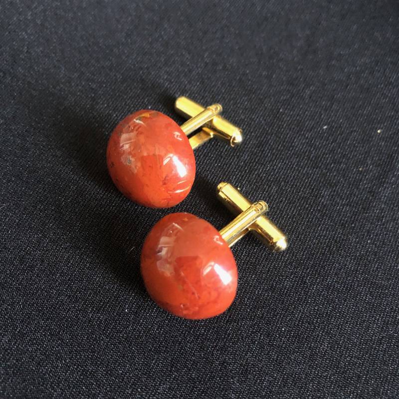 Vintage Roter Jaspis Manschettenknöpfe Gold Tone Herren Schmuck Geschenk von VintageSpiritDesigns