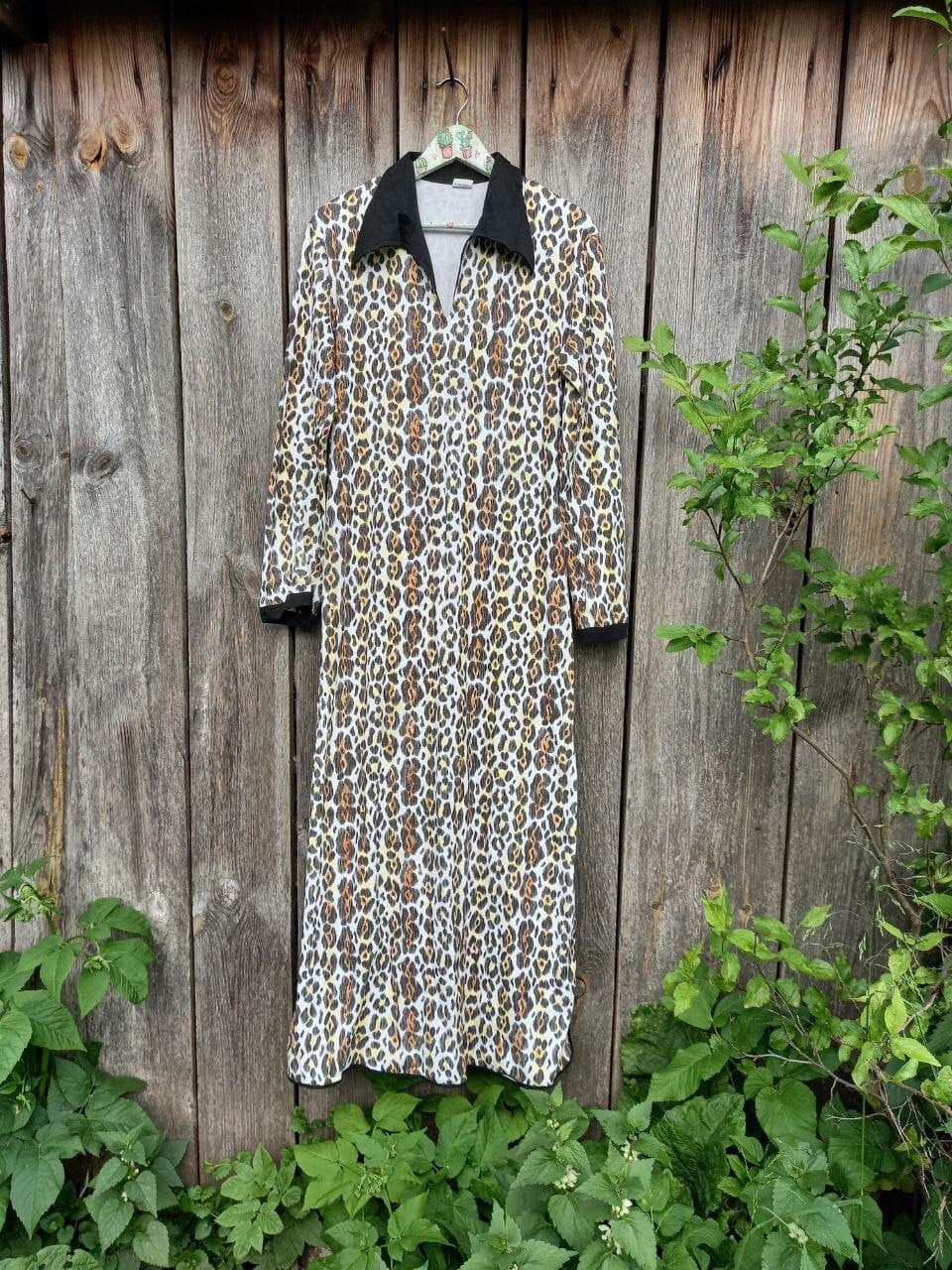 90Er-Jahre-Nachthemden Mit Leopardenmuster Für Damen, Vintage-Nachthemd, Lange Nachtwäsche, Maxi-Nachthemd, Nachthemd, Blumen-Retro-Kleidung von VintageSpiritUA