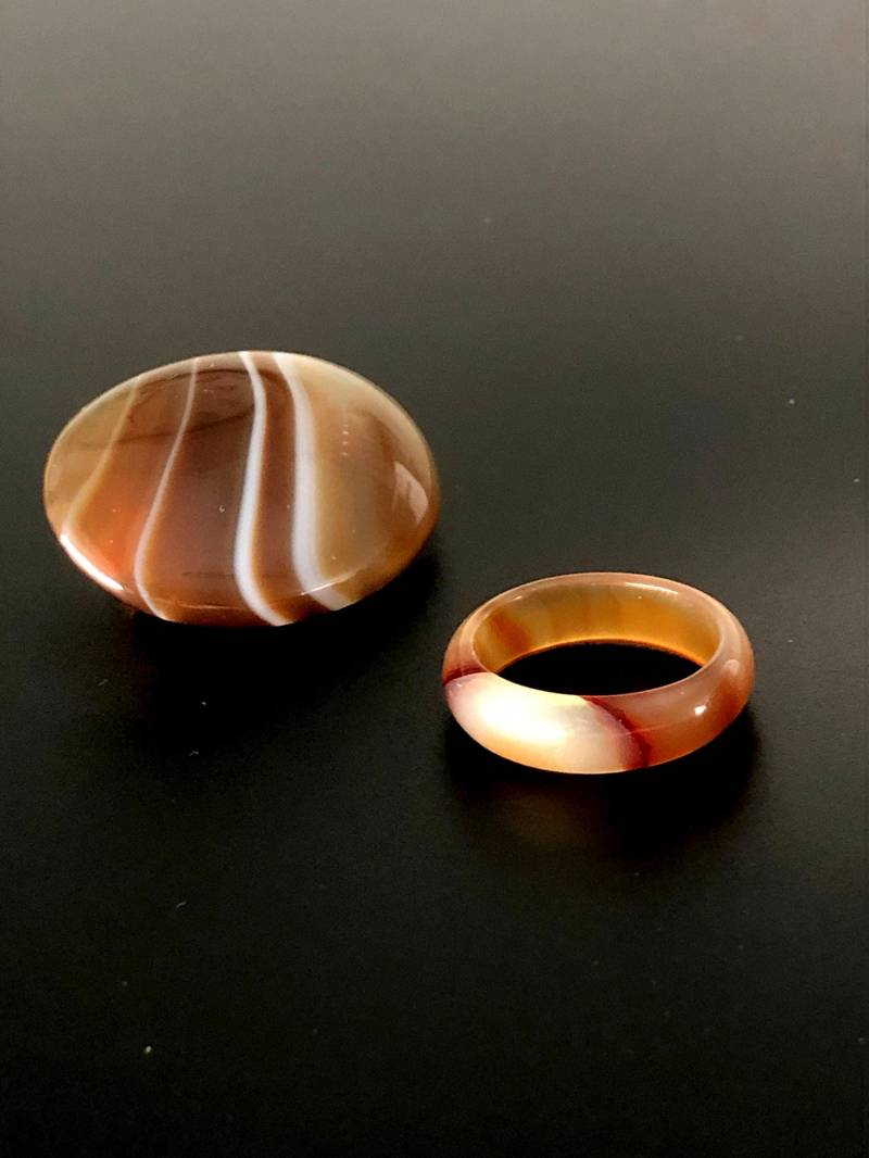 Achat Brosche Ring Vintage Edelstein Und Als Set, Du Bekommst Beide Schmuckstücke, Original Retro Boho Kunst von VintageStarsParis