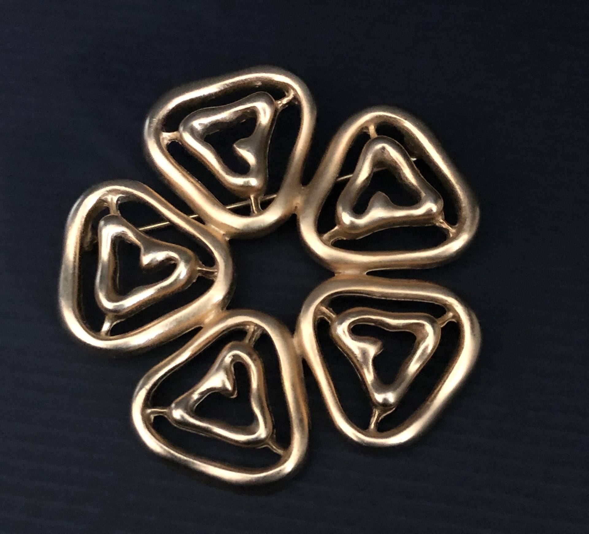 Couture Designer Brosche Fo Fernando Originals Signierte 6 cm Ø Große Edel Matt Vergoldete Haute von VintageStarsParis