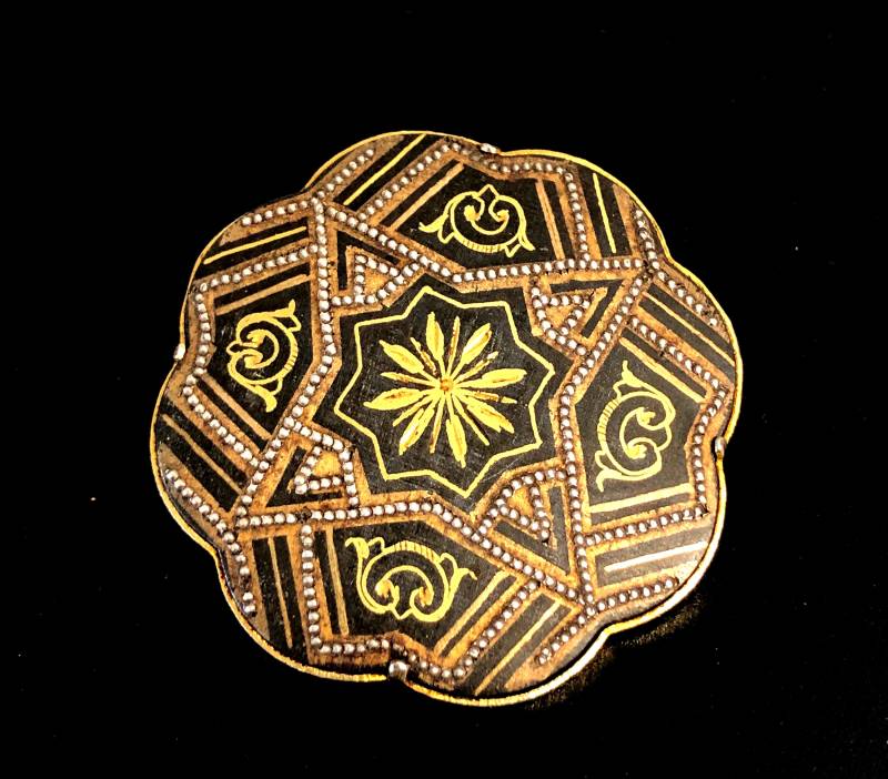 Damaszierte Jugendstil Brosche Detaillierte Handarbeit Der 40Er - 1950Er Jahre von VintageStarsParis